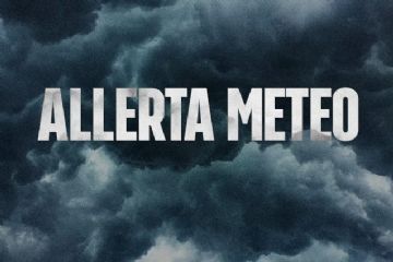 L'immagina raffigura un temporale con sfondo blu con la digitura in bianco : allerta meteo